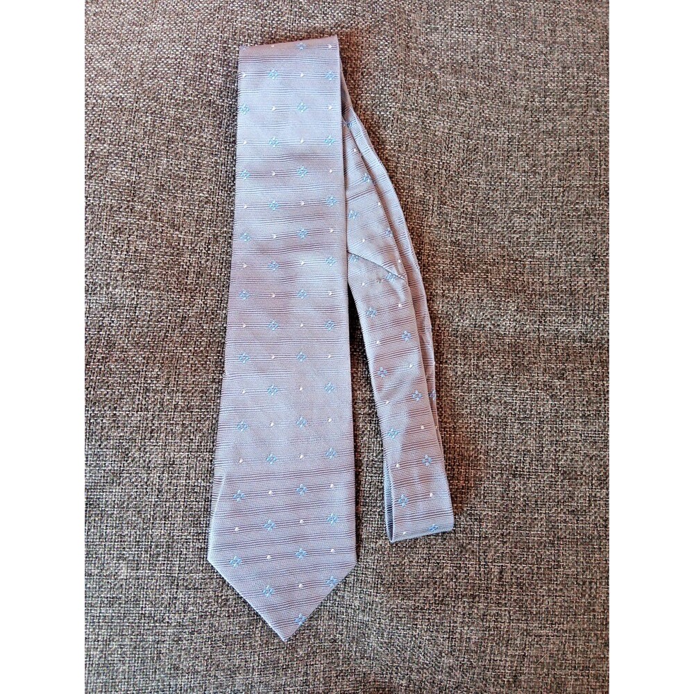 Tie 70s 80s 90s Y2K Mens Youth Gray Blue White 3 Wide 49 Long